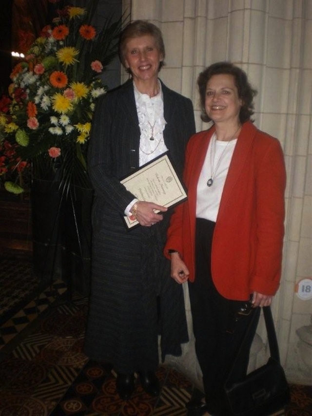 Valerie Twomey pictured with her organ tutor Barbara Dagg after receiving her Archbishop of Dublin’s Certificate for Church Music in Christ Church Cathedral. Photo: Derek Verso.