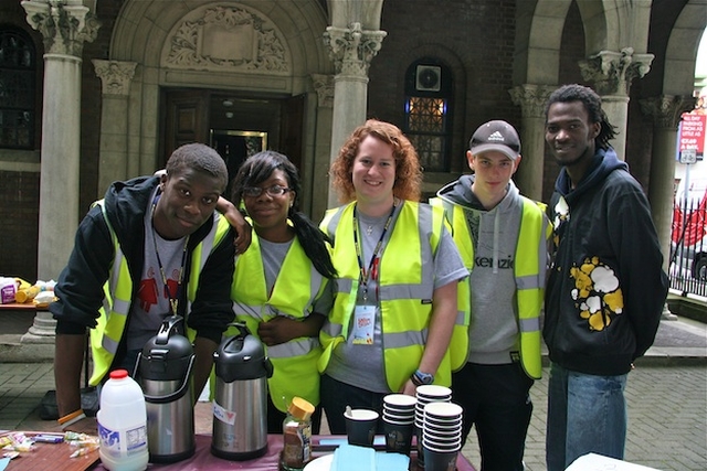 Urban Soul Volunteers at the free coffee shop they opened outside St George and St Thomas' Church in Dublin city centre.