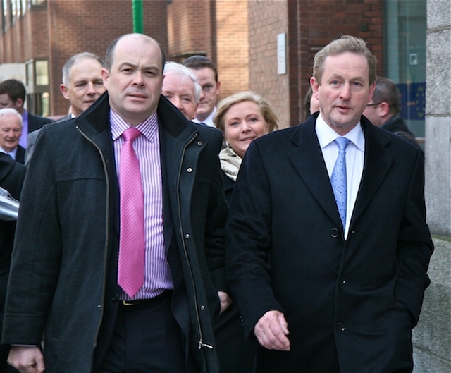 An Taoiseach-elect, Enda Kenny, and members of his cabinet arriving at St Ann’s Church, Dawson Street, for the service to mark the assembly of the 31st Dáil. 