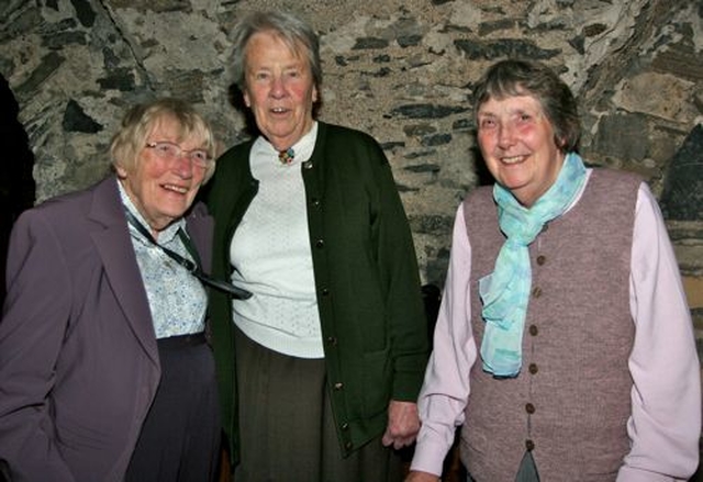 Honor Stuart, Elizabeth Hurley and Daphne Athey at the Friends of Christ Church annual lunch in the Crypt following the Trinity Sunday Patronal Service in the Cathedral.