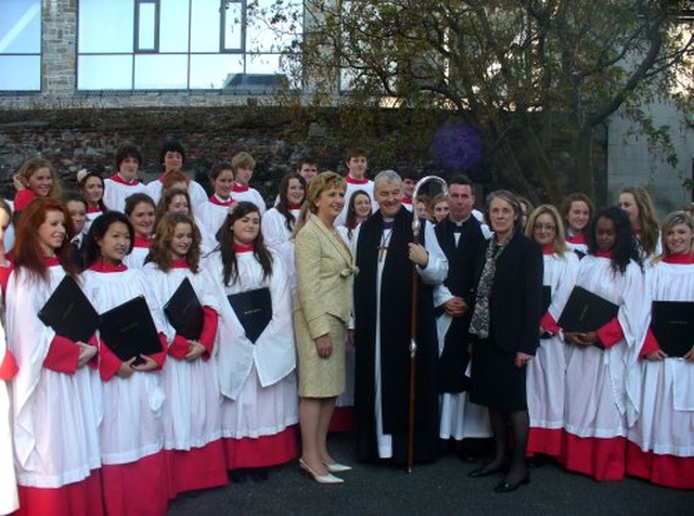 After the Law service, with the President, Archbishop Jackson, Rev David McDonnell (Curate, Christ Church Cathedral Group), The Hon Mrs Justice Susan Denham, Chief Justice and members of the King’s Hospital Choir