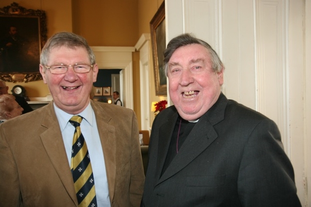 Pictured at a lunch in Dún Laoghaire for retired clergy, their spouses and widows are the former Archdeacon of Dublin, the Venerable Gordon Linney and the former Archbishop of Dublin, the Rt Revd Walton Empey.