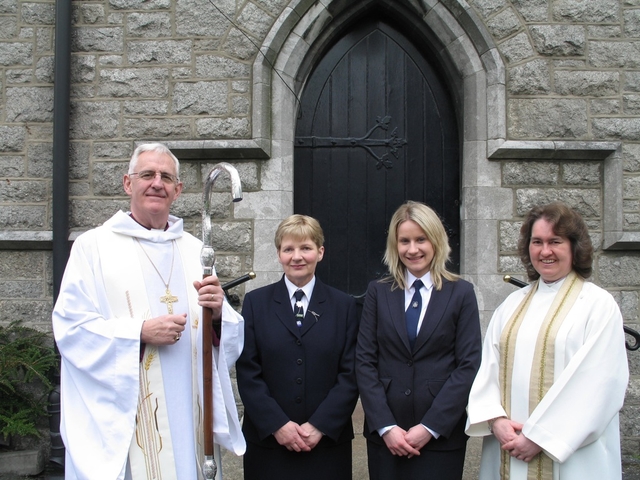 Pictured with the Archbishop of Dublin, the Most Revd Dr John Neill (left) following her commissioning as All Ireland Chaplain to the Girls’ Friendly Society is the Revd Janice Aiton (right). Also pictured are Florence Higgins (2nd left), Central President of the GFS and Isla Poyntz from Kilmore Cathedral Parish who were also both commissioned as Irish delegates to the GFS World Council in Seoul, South Korea.
