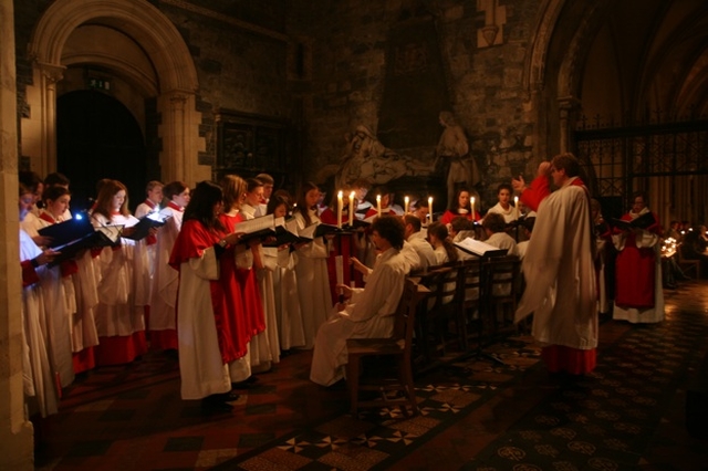 The Christ Church Cathedral Choir and the Christ Church Cathedral Girls Choir under the direction of Tristan Russcher at the Advent Procession in the Cathedral on Advent Sunday.
