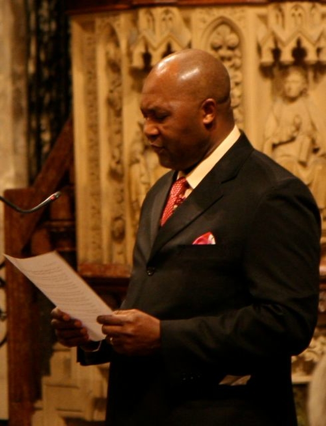 Dr Vincent Jacks reading a lesson during the diocesan Discovery anniversary thanksgiving service in Christ Church Cathedral.