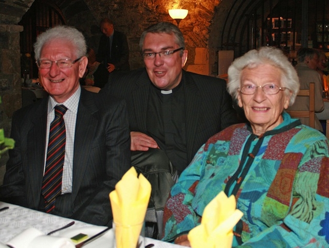 Neville Beresford, the Revd Garth Bunting and Vivienne Darling at the Friends of Christ Church Lunch in Christ Church Cathedral. Photo: David Wynne.