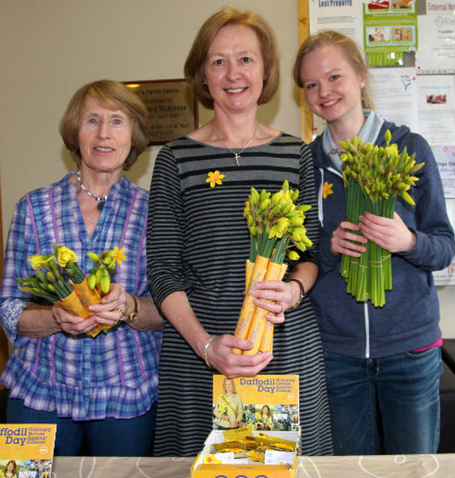 The organisers of the Daffodil Day coffee morning at St Paul’s Glenageary. L–r: Cynthia Gray, Pamela Dowd and Suzanne Dowd. 