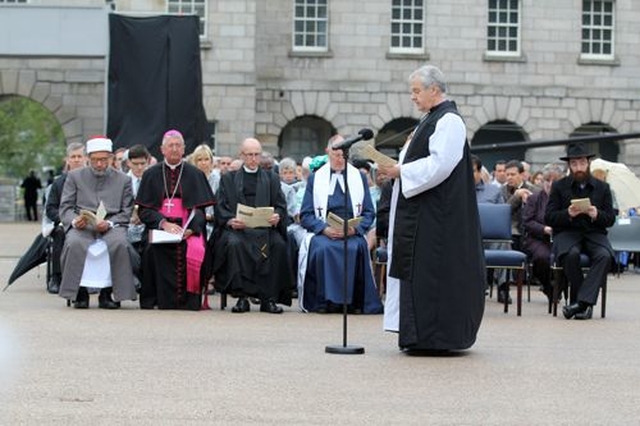 Archbishop Michael Jackson leads the Christian Prayer at the National Day of Commemoration Ceremony in Collins Barracks. (photo: Patrick Hugh Lynch)