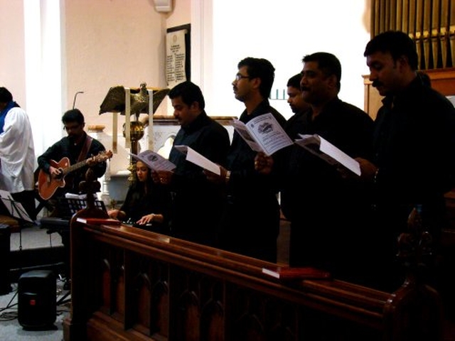 The music group ‘Una Voce’ (One Voice) leading the singing during the Discovery Diocesan Thanksgiving Service.