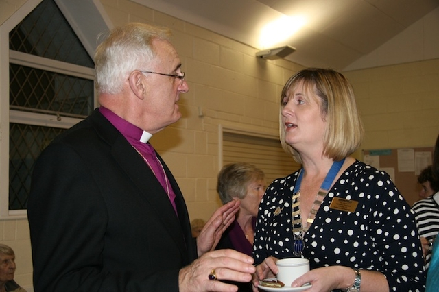 Pictured at the reception after the Mothers' Union Festival Service were the Most Revd Dr John Neill, Archbishop of Dublin and Joy Gordon, Mothers' Union Diocesan President of Dublin & Glendalough.