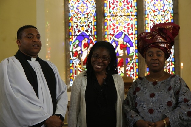 Pictured are the Discovery Voices, the Revd Obinna Ulogwara, Diocesan Chaplain to the International Community, Nale Boromon and Chika Ulogwara at the Discovery Mothering Sunday Service in St John's, Clondalkin.