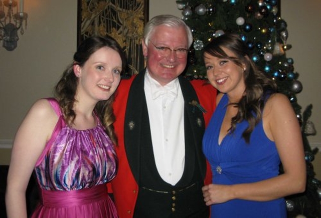 Donal Robinson–Ryan with his daughters Georgina and Claire at the recent ‘Bid to Save Christ Church’ Ball in Castle Durrow,
Durrow, Co Laois.