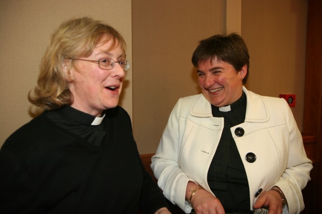 The Revd Ruth Elmes, Curate of Stillorgan and Blackrock and the Revd Gillian Wharton, Rector of Booterstown and Mount Merrion at an Ecumenical Talk in Stillorgan on Ministry and Authority.