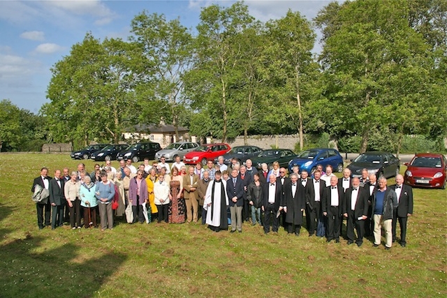 The congregation pictured following St Doulagh's Annual Open Air Service of Praise and Thanksgiving in St Doulagh's Field, Malahide Road, Balgriffin.