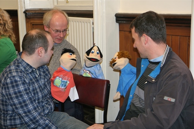 Participants enjoying the 'Using puppets for the first time' seminar at the Building Blocks Conference, All Hallows College.