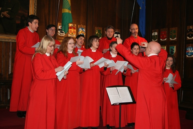 St Ann's Choir performing at the launch of the Friends of St Ann's Society in the Mansion House, Dawson Street, Dublin. 