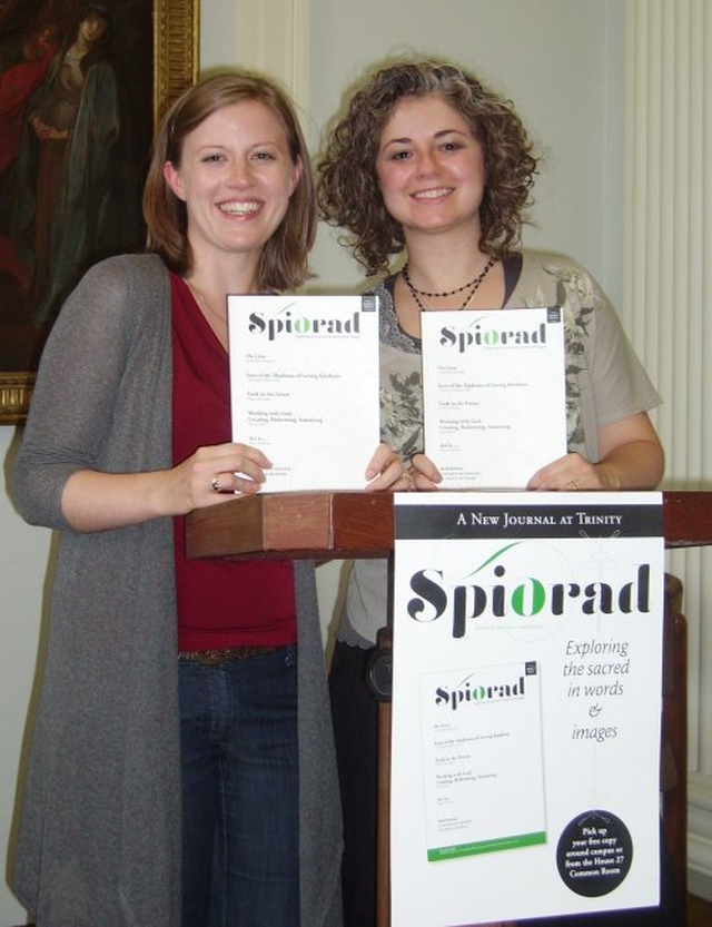 (Left & right) Ms Jessica Stone and Ms Marni Rothman , consulting editors of ‘Spiorad’ at the launch of the new journal.