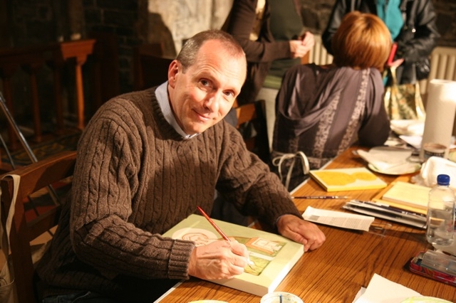 The Revd Peter Pearson of the Diocese of Bethlehem, Pennsylvania, United States demonstrating Icon Writing in Christ Church Cathedral Dublin. There will be a demonstration of Icon Writing in Christ Church from 19-21 October 2009.