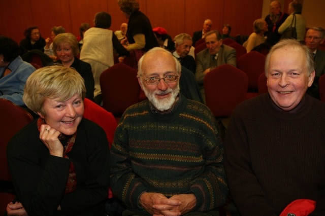 Pictured at an ecumenical lenten talk in Stillorgan on the topic Mary-Mother of Jesus are (left to right) Betty and Des Gillmor of St Brigid's Church, Stillorgan and Fred Jackson of Kill O'the Grange Parish. 