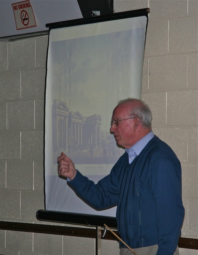 Bryan Wilkinson speaking on the subject of 'Dublin, Now & Then' at the Stillorgan & Blackrock branch meeting of the Mothers' Union.