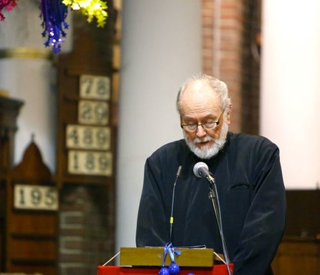 Fr Godfrey O’Donnell of the Romanian Orthodox Church at the inaugural service for the Week of Prayer for Christian Unity which took place in St George and St Thomas’s Church on January 18. (Photo: Michael Debets)