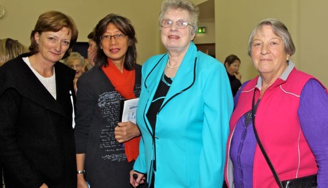 Heather Waugh, Eve Caldwell, Sally Willoughby and Liz Evans from Delgany enjoying the tea following the Mothers’ Union Dublin and Glendalough Diocesan Festival Eucharist in St Patrick’s Church in Greystones on Tuesday September 10.
