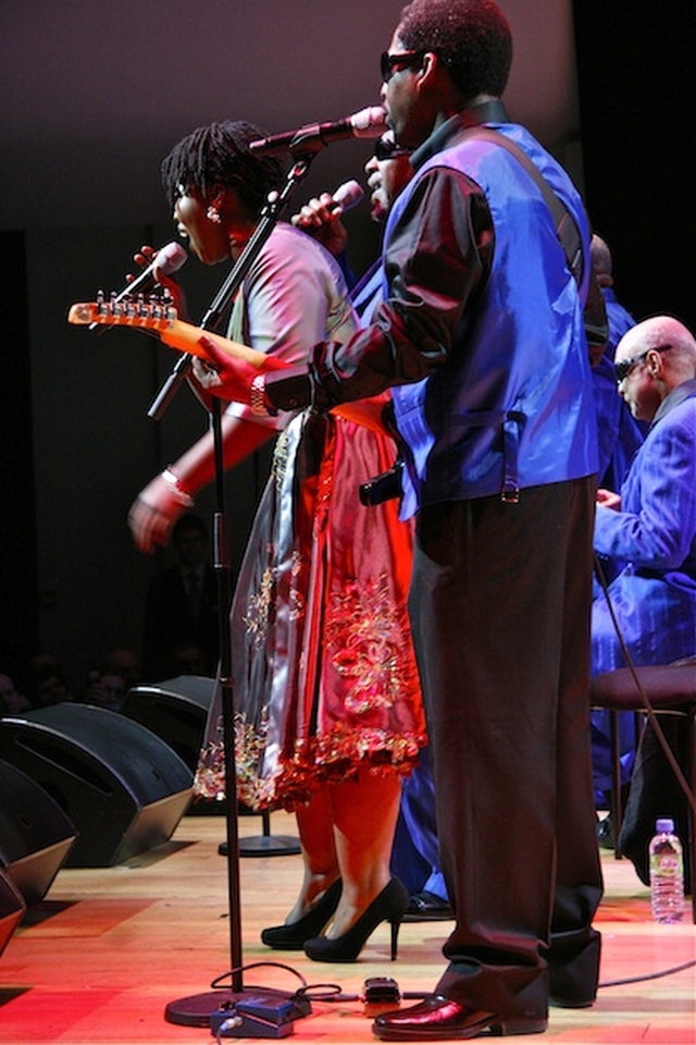 The Discovery Gospel Choir performing with the Blind Boys of Alabama at the National Concert Hall, Dublin.