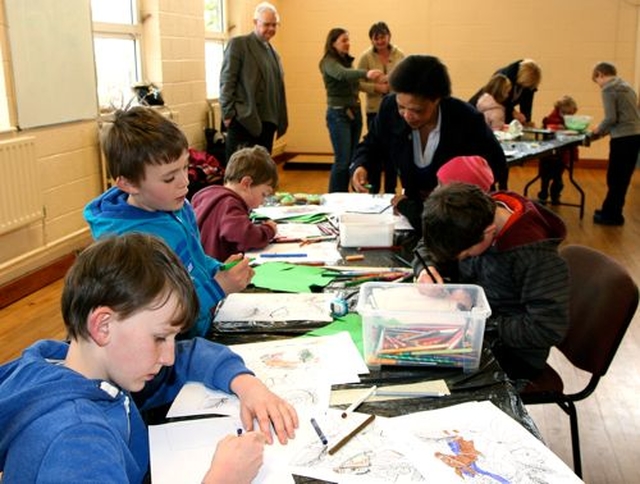 Fun activities kept everyone interested at Messy Church in Wicklow. 