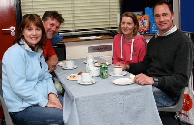 Sandra and Howard Fitzpatrick and Laura and Philip Hastie in the tea rooms at Wicklow Parish Fete. 