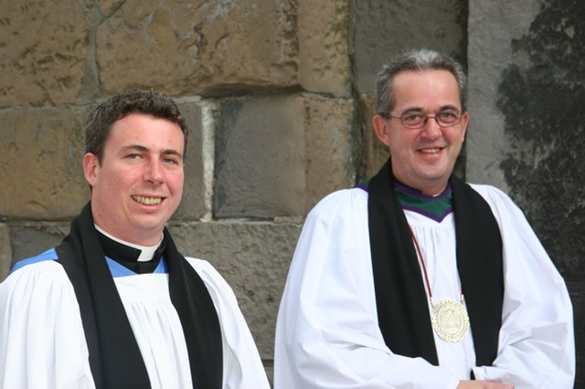 Pictured are the Revd David McDonnell, Curate of the Christ Church Cathedral Group of Parishes and the Dean of Christ Church, the Very Revd Dermot Dunne at the service marking the opening of the Law term in St Michan's Church.