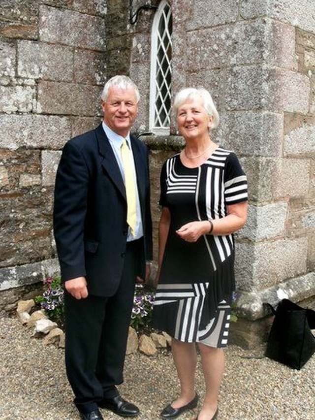 Peter McDaniel and Flo Meredith at Glenealy Church for the Service of Thanksgiving for the restoration work that has been carried out there. 