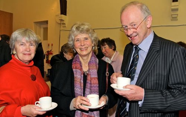 Gillie Hinds, Gail Varian and Ross Hinds following the Service of Institution of the Revd Bruce Hayes in St Patrick’s Church, Dalkey, on April 12. 