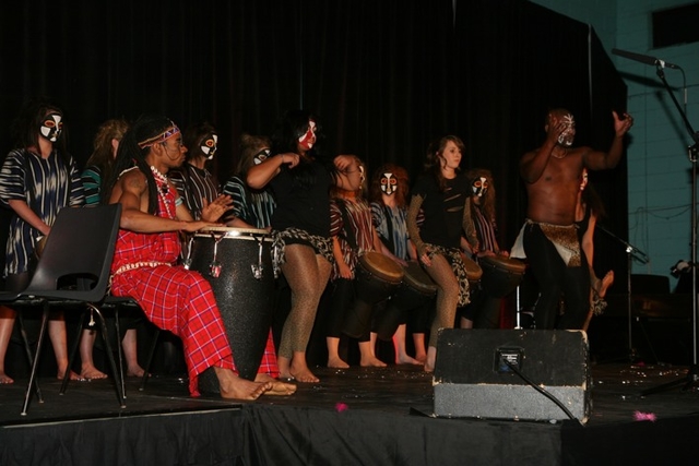 Performance of African Dance at Charity School Concert.