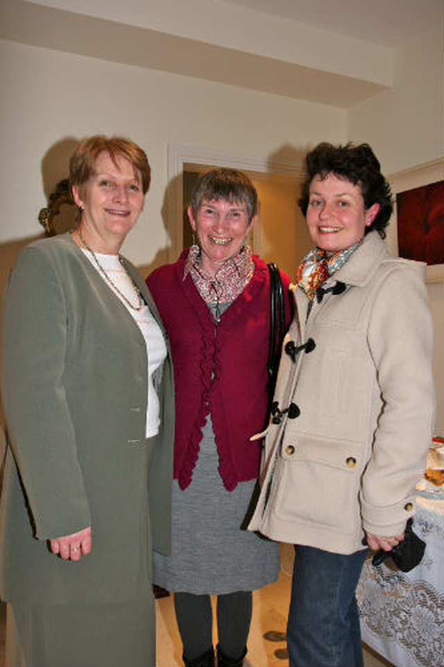 Barbara Davis, Jenny Bolger and Katherine Challacombe at the dedication of the new Powerscourt rectory. 