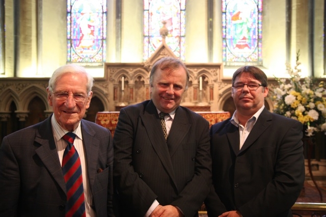Pictured following a lecture in the Ladychapel of St Patrick's Cathedral by Patrick Hugh Lynch (centre) on Veterans in a Virgin State - the experiences of Irish Veterans of the Great War is The O'Morochu of the Royal British Legion (left) and Ollie O'Connor, CEO of ONE.