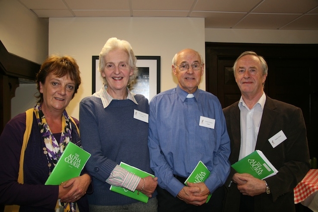 Pictured at the introductory lecture of the Alpha Course in St Ann's, Dawson St, were Michael Heaney, Rhodanne Heaney, George Pedlow and Linda Quigley.