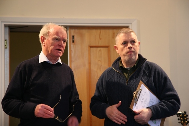 Geoff Weaver of the RSCM (Royal School of Church Music) with Dave McConnell at the Living Worship Course taking place in the Church of Ireland Theological Institute and organised by the Dublin and Glendalough Church Music committee.