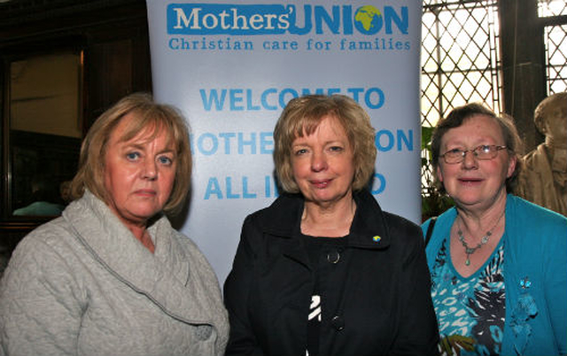 Mums in May organisers Susan Cathcart, Moira Thom and Phyllis Grothier at the inaugural Mums in May Mothers’ Union tea party in Christ Church Cathedral. 