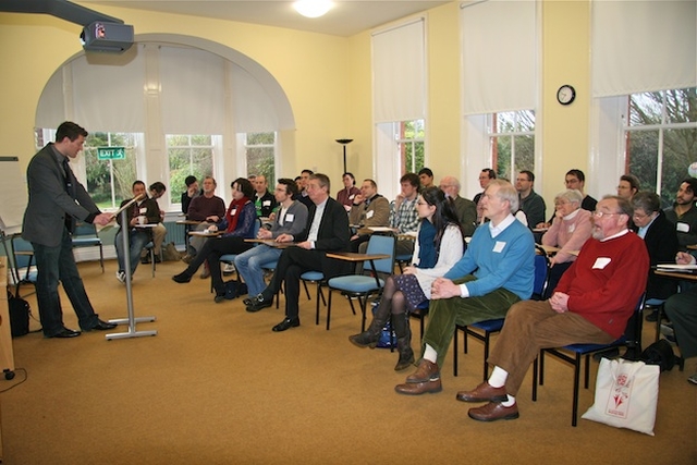 Philip McKinley, Ecumenical Officer of the Irish Inter-Church Committee, addressing the Student Christian Movement of Ireland’s conference 'PROGRESSIVE FAITH IN A WOUNDED WORLD: Reviving the Gentle Revolution in Ireland' in the Church of Ireland Theological Institute. 