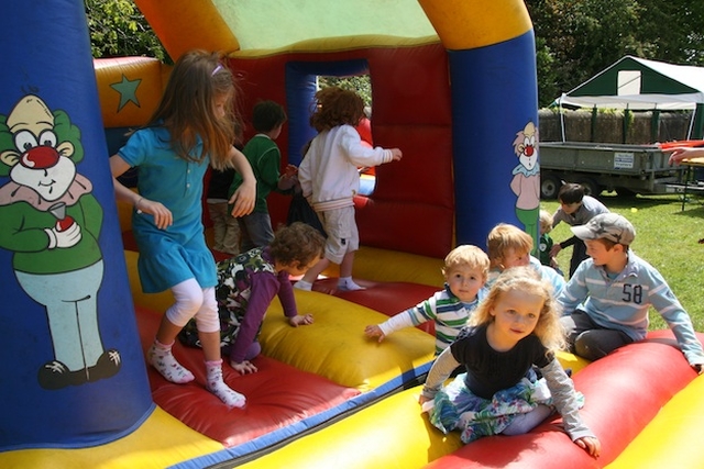Children enjoying the bouncy castle at the Delgany Parish Fun Day.