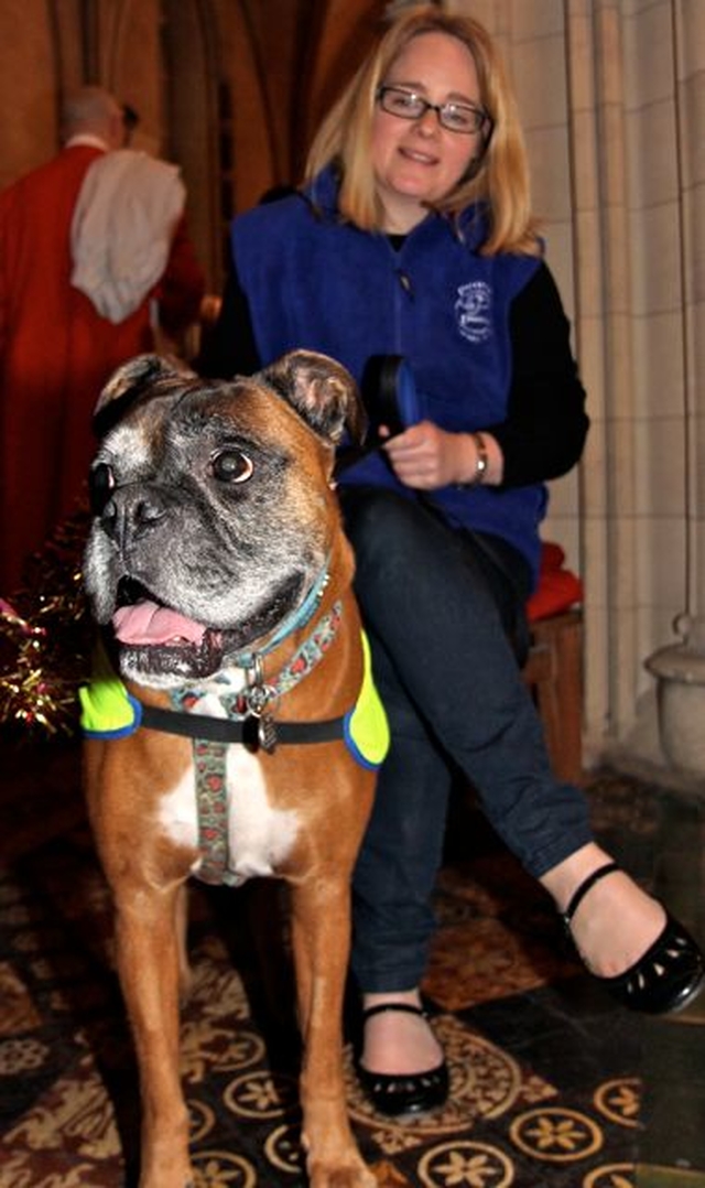 Bruce and his owner Charlotte Walker attended the annual Peata Carol Service in Christ Church Cathedral. 