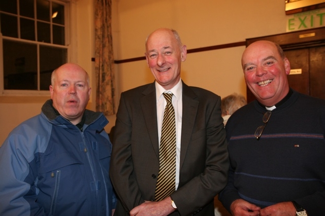 Pictured at one of a series of talks in Faith and Business taking place in Enniskerry, Co Wicklow are (left to right) Fr John Synnott, Enniskerry Roman Catholic Church, Gordon Lennox, Auctioneer who spoke at the talk and the Venerable Ricky Rountree, Archdeacon of Glendalough and Rector of Powerscourt and Killbride.