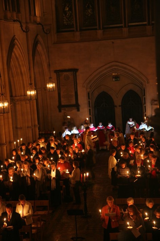 The scene from the Organ Loft in Christ Church Cathedral at the Advent Procession service on Advent Sunday.