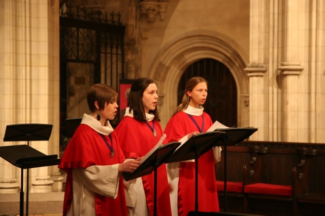 Three members of the Christ Church Cathedral Girls' Choir sing The Wraggle Taggle Gypsies for the Music and Musings Concert in Christ Church Cathedral.