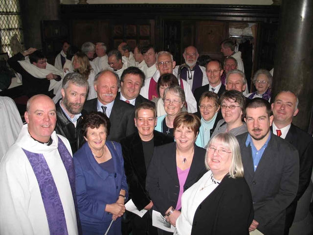 Pictured (centre) is the Archbishop of Dublin, the Most Revd Dr John Neill with (left) the Dublin and Glendalough Diocesan Director of Lay Ministry, the Revd Canon Ricky Rountree with newly commissioned parish readers. Overall fourteen new parish readers were commissioned at a service in Christ Church Cathedral. An additional four were re-commissioned
