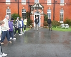 Some of the ordinands of the Church of Ireland Theological Institute 'under starters' orders' of the Director, the Revd Dr Maurice Elliott during their recent run and cycle for charity.