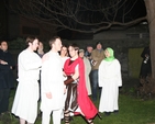 The arrest of Jesus (Myles Gutkin) during a dramatisation of the passion of Christ in St Werburgh's Church, Dublin.