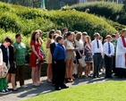 Newly confirmed young people from across Dublin & Glendalough gather outside Christ Church Cathedral following their confirmation service. 