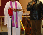 The Revd Dr Jacob Thomas and the Revd Obinna Ulogwara praying at Christmas Carol service of the Church of South India (Malayalam) recently at St Catherine’s Church, Donore Avenue.