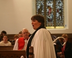 The Revd Gillian Wharton, Rector of Booterstown speaking at the blessing and dedication of a new school extension in the parish.